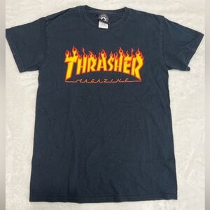 Vintage Thrasher Magazine Flame Logo T-Shirt Black Women’s Small Skate Tee